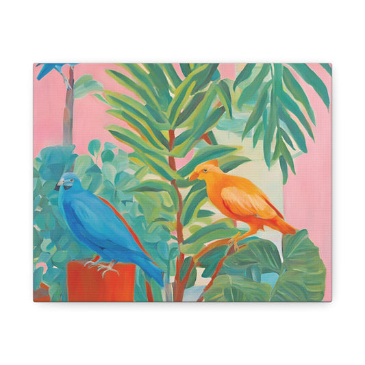 Print On Demand Stretched Canvas Colourful birds And Plants Art