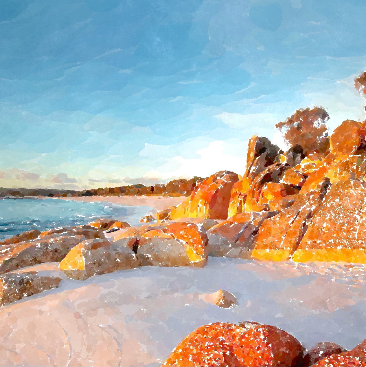 Bay Of Fires Tasmania Australia Seascape Giclée Art Print.