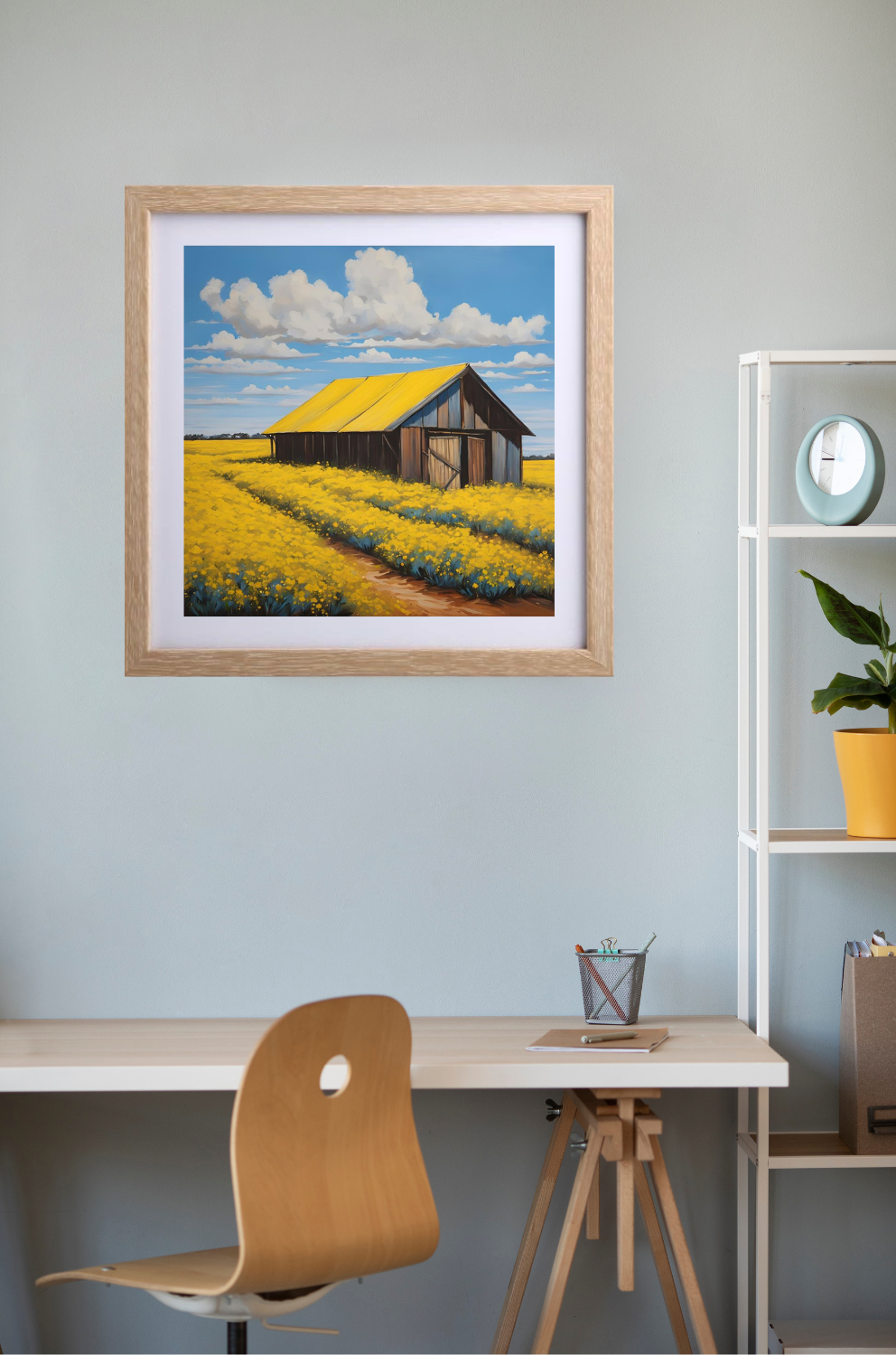 Old Farmhouse-Canola Fields And Blue Skies- Original Australian Landscape Giclée Art- Print.