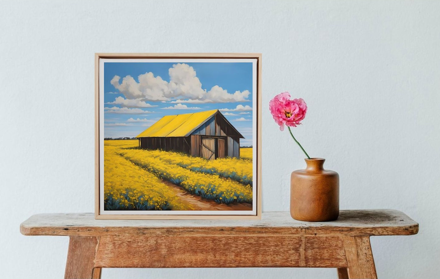 Old Farmhouse-Canola Fields And Blue Skies- Original Australian Landscape Giclée Art- Print.