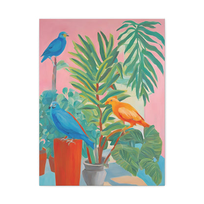 Print On Demand Stretched Canvas Colourful birds And Plants Art