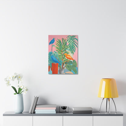 Print On Demand Stretched Canvas Colourful birds And Plants Art