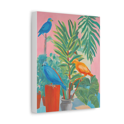 Print On Demand Stretched Canvas Colourful birds And Plants Art