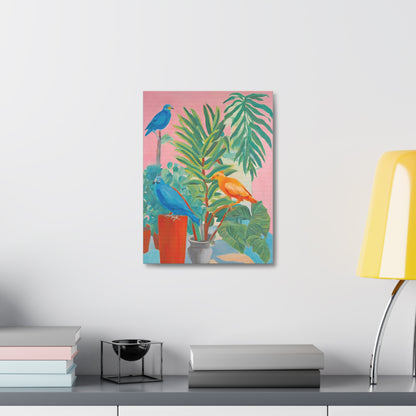 Print On Demand Stretched Canvas Colourful birds And Plants Art