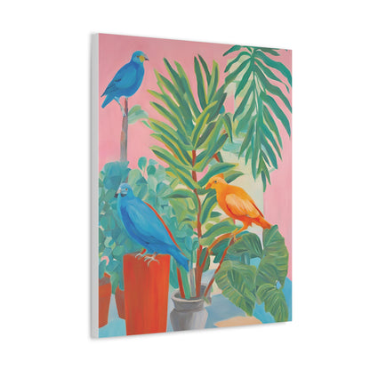 Print On Demand Stretched Canvas Colourful birds And Plants Art
