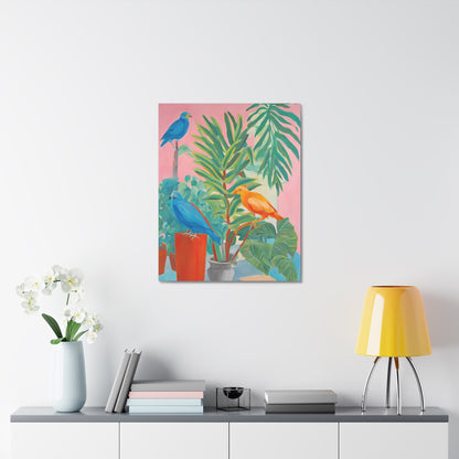 Print On Demand Stretched Canvas Colourful birds And Plants Art