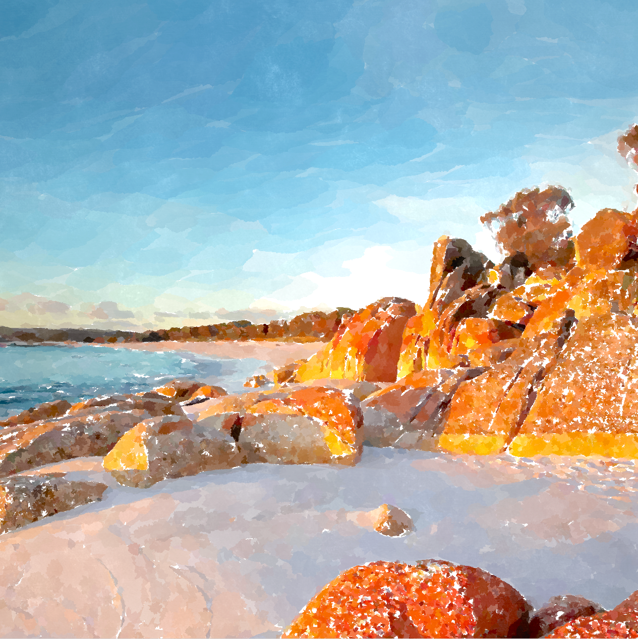 Bay Of Fires -Tasmania-Australia-Seascape-Original Giclée Art Print.