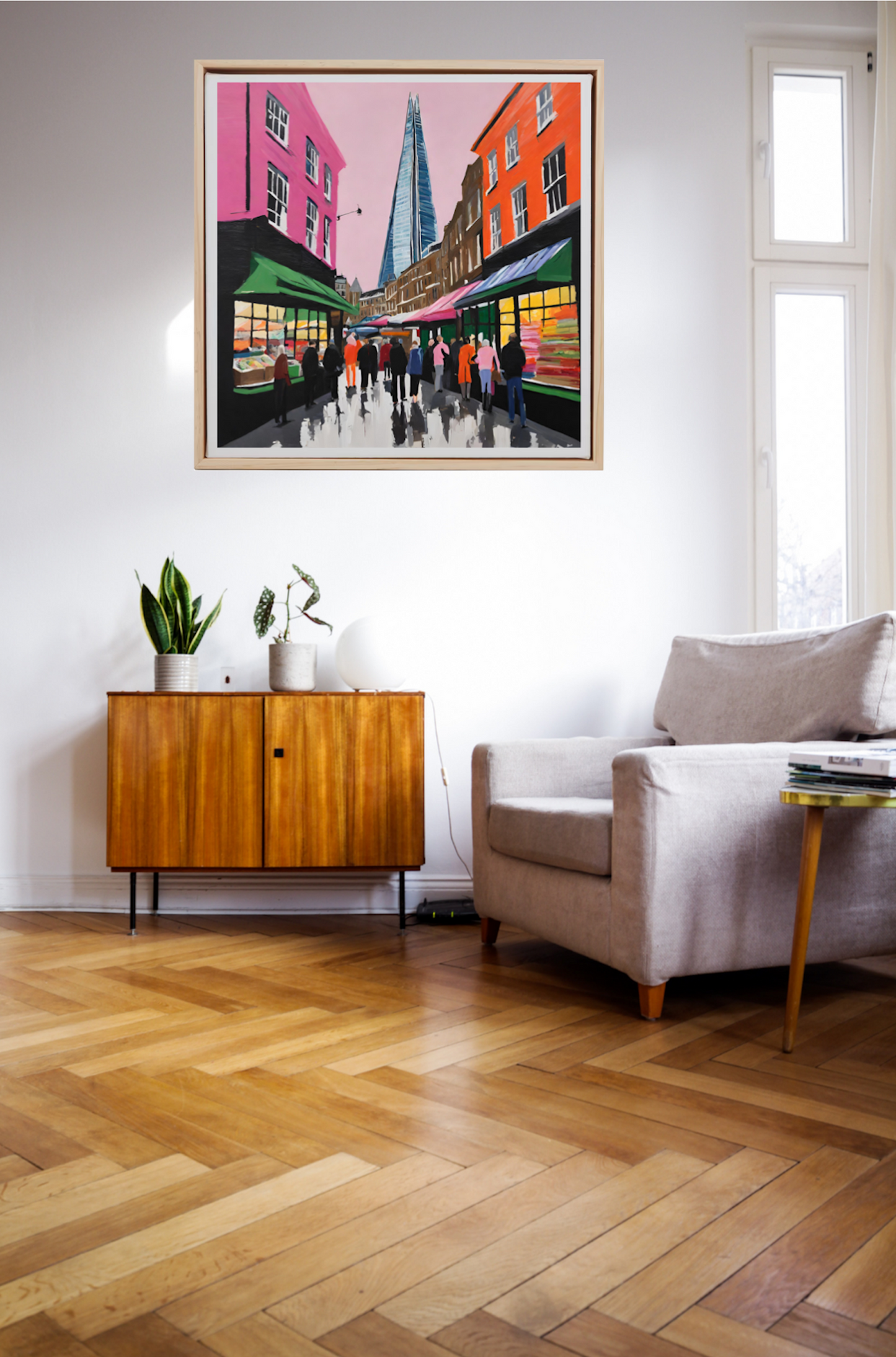 London-The Shard And Borough Market-Original Giclée Art Print.