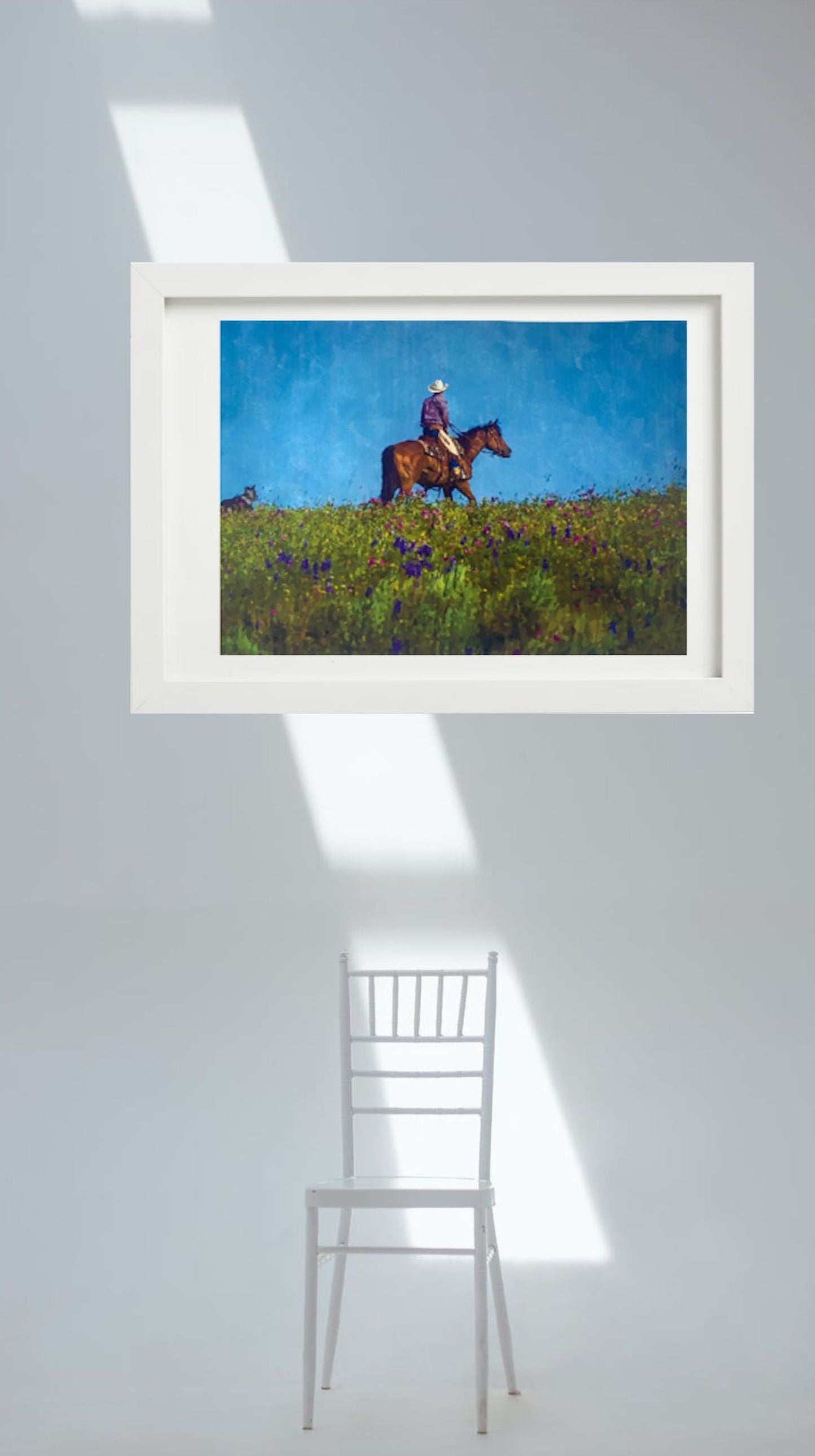 Man Riding A Horse With His Dog - Original Art.