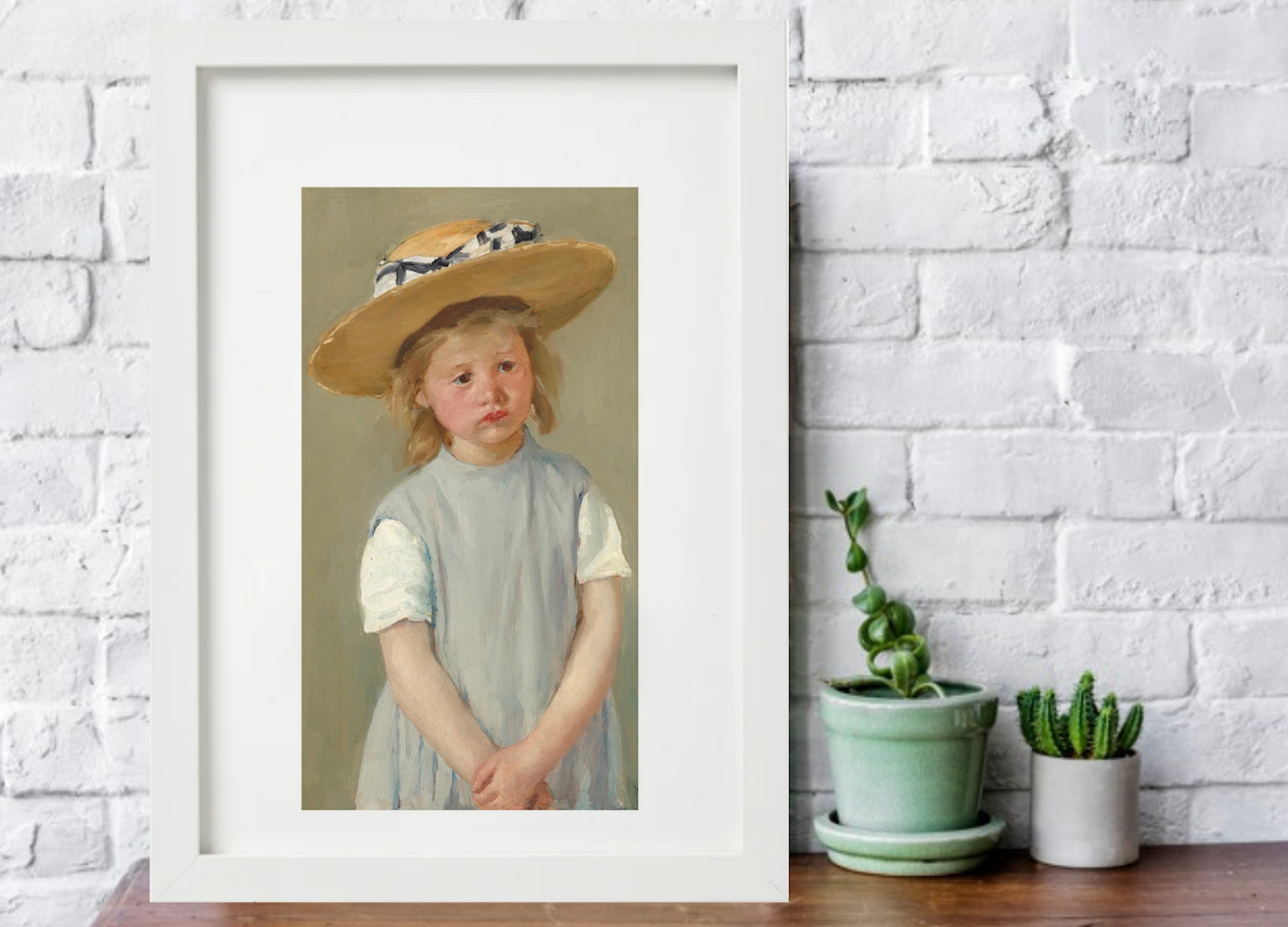 Little Girl In Hat - Portrait Art Giclée Print.