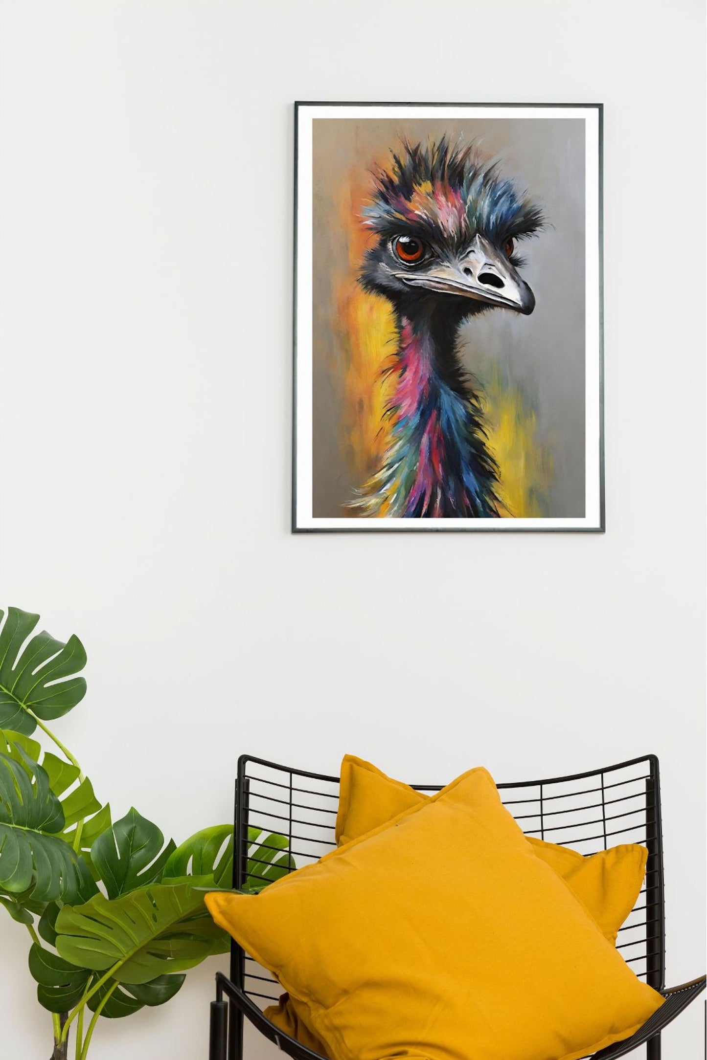 Colourful-Emu-Bird Art-Australian Animals-Original Art - Giclée Print.