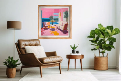 Abstract Roomscape With Sea Views Giclée art print wall décor