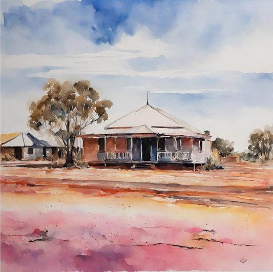 watercolour art print of Darwin Australia 