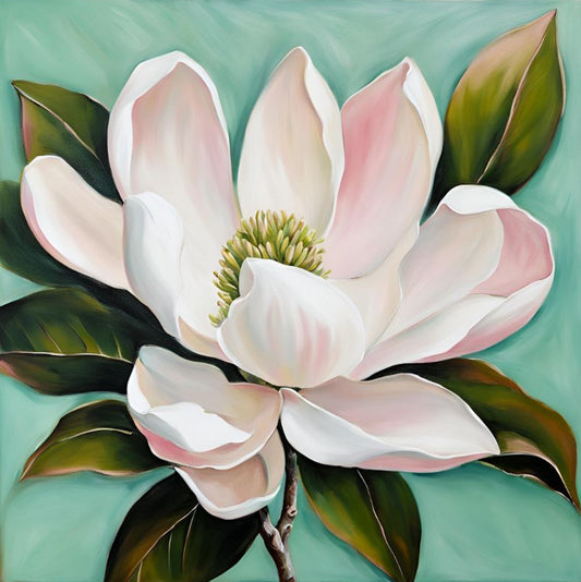 Pink Magnolia Flower-Original Giclée Art Print.