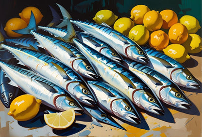 sardines and lemons giclée wall art print