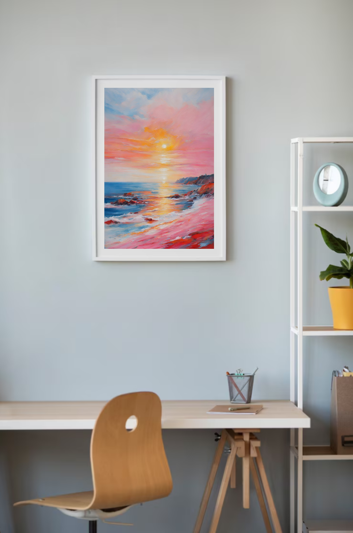 Colourful Abstract Seascape Sunset -Original  Giclée Art Print..