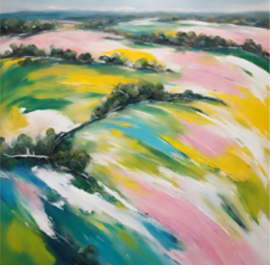 colourful abstract australian landscape giclée art print

