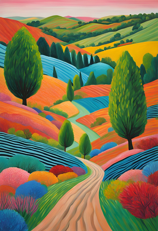 Colourful Landscape Original Giclée Art print.