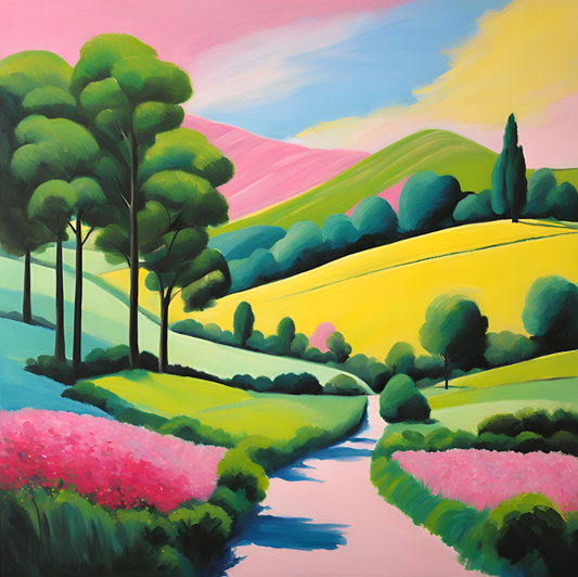 Colourful Landscape - Original Giclée Art Print.