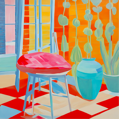 hockney style colourful abstract art